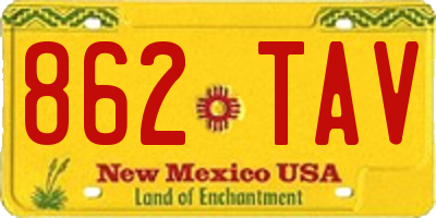 NM license plate 862TAV