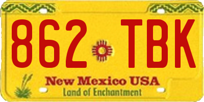 NM license plate 862TBK