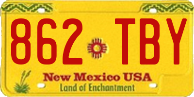 NM license plate 862TBY