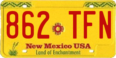 NM license plate 862TFN