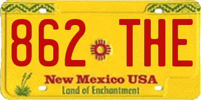 NM license plate 862THE