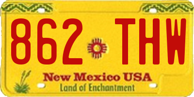 NM license plate 862THW