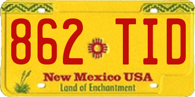 NM license plate 862TID
