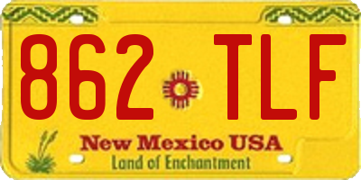 NM license plate 862TLF