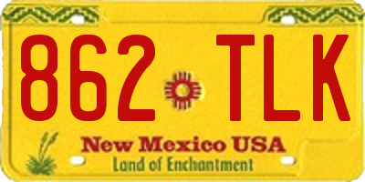 NM license plate 862TLK