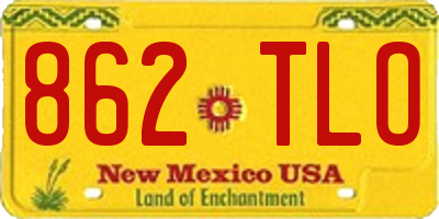 NM license plate 862TLO