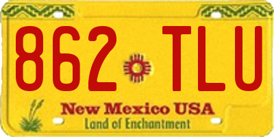 NM license plate 862TLU