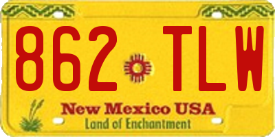 NM license plate 862TLW
