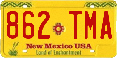 NM license plate 862TMA