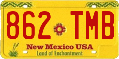 NM license plate 862TMB