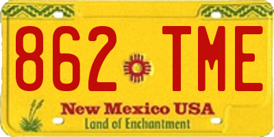 NM license plate 862TME