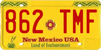 NM license plate 862TMF