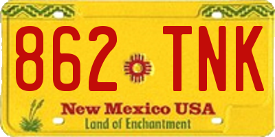 NM license plate 862TNK