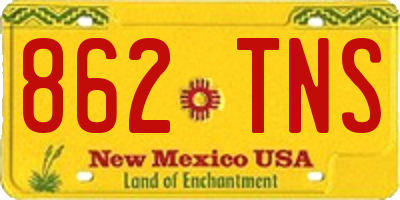 NM license plate 862TNS