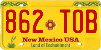 NM license plate 862TOB