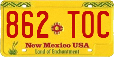 NM license plate 862TOC