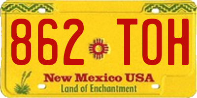 NM license plate 862TOH