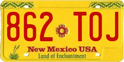 NM license plate 862TOJ