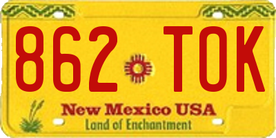 NM license plate 862TOK