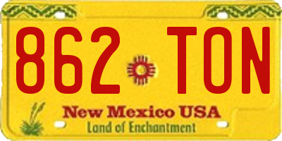 NM license plate 862TON