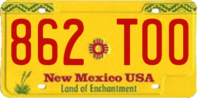 NM license plate 862TOO