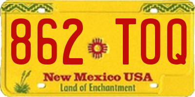 NM license plate 862TOQ