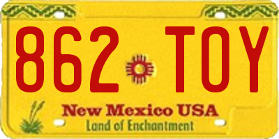 NM license plate 862TOY