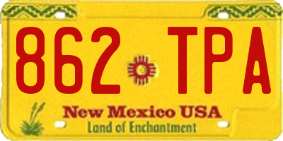 NM license plate 862TPA