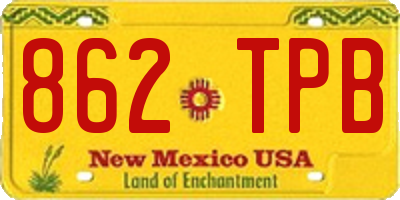 NM license plate 862TPB