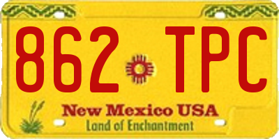 NM license plate 862TPC