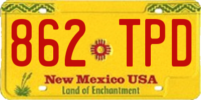 NM license plate 862TPD
