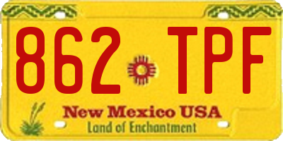 NM license plate 862TPF