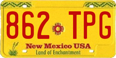 NM license plate 862TPG