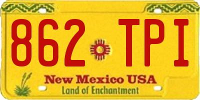 NM license plate 862TPI