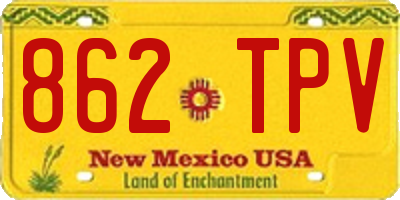 NM license plate 862TPV