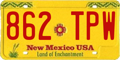 NM license plate 862TPW