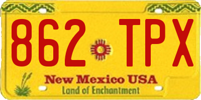 NM license plate 862TPX