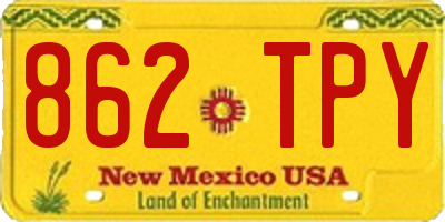 NM license plate 862TPY
