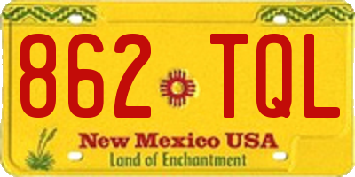 NM license plate 862TQL