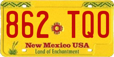 NM license plate 862TQO