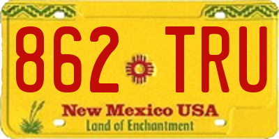 NM license plate 862TRU