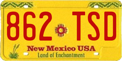 NM license plate 862TSD