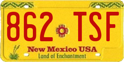 NM license plate 862TSF