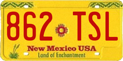 NM license plate 862TSL