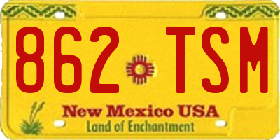 NM license plate 862TSM
