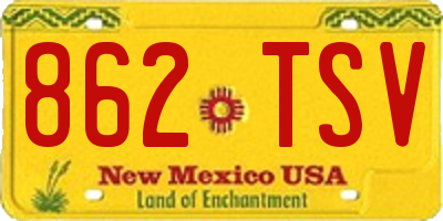 NM license plate 862TSV