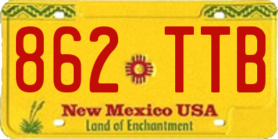 NM license plate 862TTB