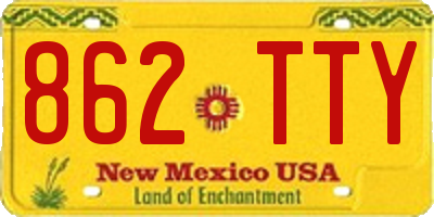 NM license plate 862TTY