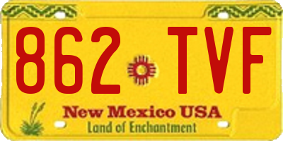 NM license plate 862TVF