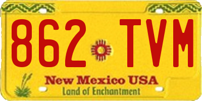 NM license plate 862TVM